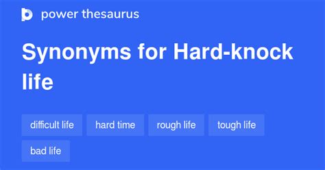 Hard-knock Life synonyms - 56 Words and Phrases for Hard-knock Life