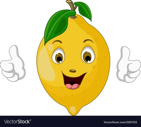 Lemon cartoon thumbs up Royalty Free Vector Image | Dibujos animados, Animales dibujos animados ...