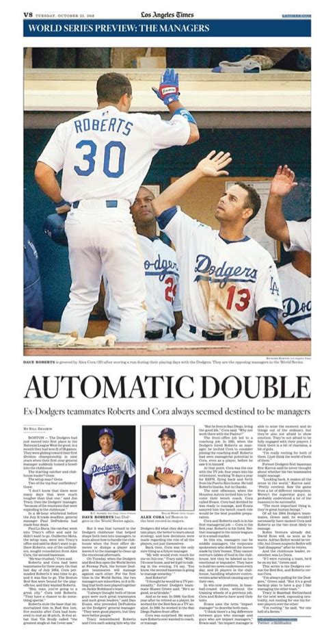 Angel Rodriguez on Twitter: "Sports on three covers of the Los Angeles Times on Tuesday. Front ...