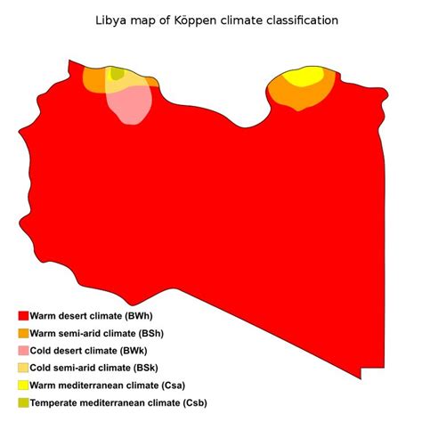 Libya map of Köppen climate classification