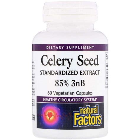 Natural Factors - Celery Seed, Standardized Extract - 60 Vegetarian Capsules - Walmart.com ...