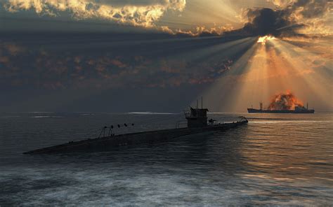 A German U-boat Attacking An Allied Photograph by Mark Stevenson - Fine ...