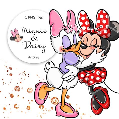 Minnie Mouse Daisy Duck Best Friends Forever Hand-drawn Clip | Etsy