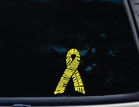 Military Support Ribbon Support Our Troops Die Cut Yellow - Etsy