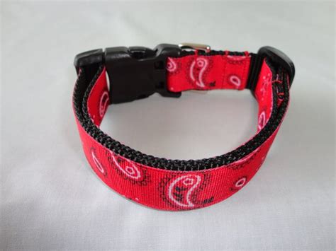 Red Bandana Dog Collar Adjustable by All4DogWear on Etsy