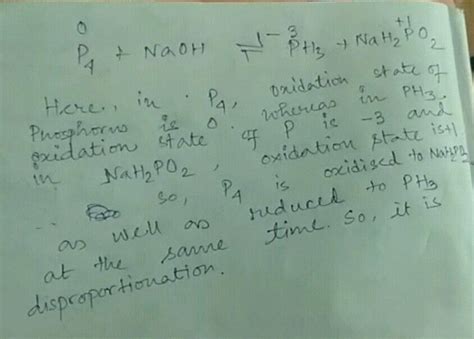 Assertion : White phosphorous reacts with aqueous caustic soda to form PH, and NaH PO, . It is ...