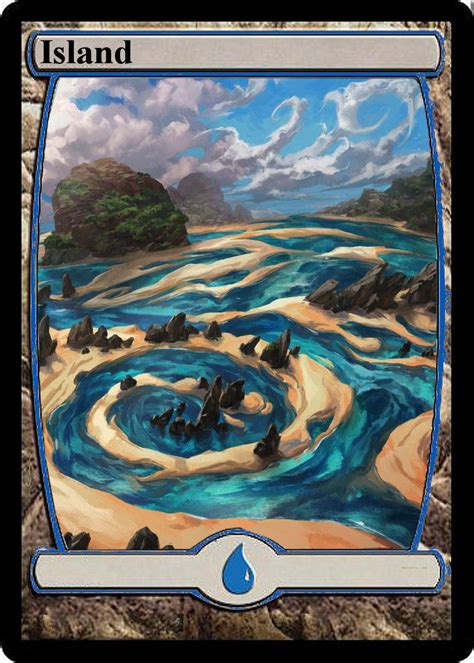 Zendikar - Island - Land Magic The Gathering, Alters, Mtg, Island, Night, Artwork, Letters, Work ...