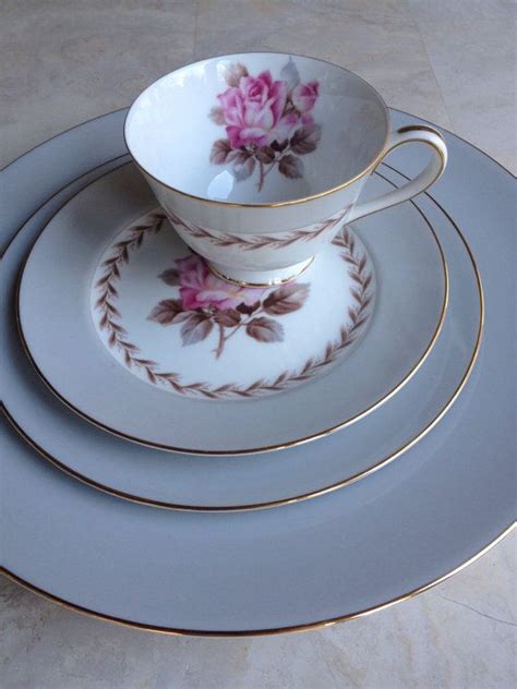 Vintage Noritake Rosemont 5048 Place Setting by MyVintageAlcove Footed ...