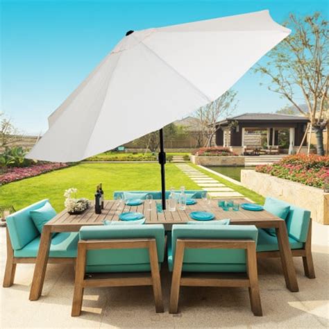 Pure Garden 50-100-T 10 ft. Shade with Easy Crank & Auto Tilt Outdoor ...