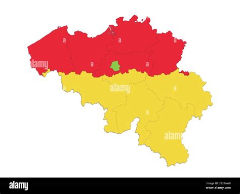 Belgium map, individual regions, provinces of Belgium, isolated on ...