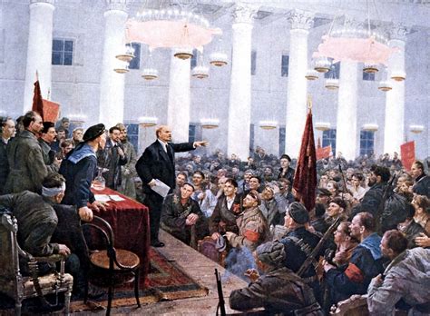 Lenin addresses the Second All-Russian Congress of Soviets in St ...