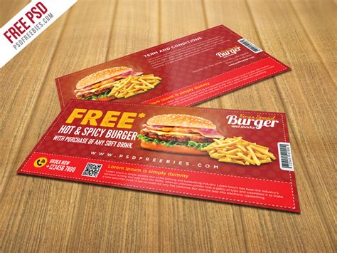 Free Burger Coupon Card Template PSD – Download PSD