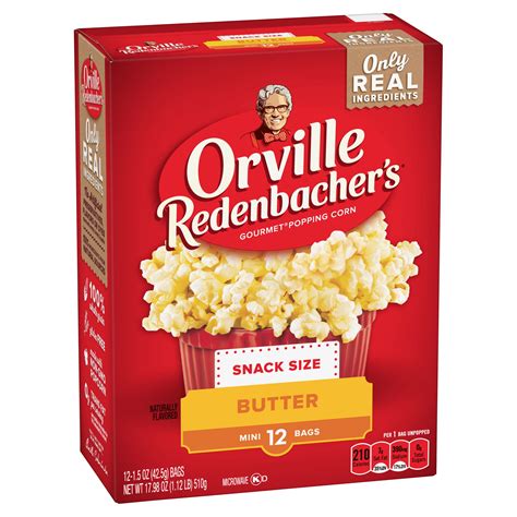 Orville Redenbacher's Butter Popcorn Snack Size, 1.5 oz, 12 count - Walmart.com - Walmart.com