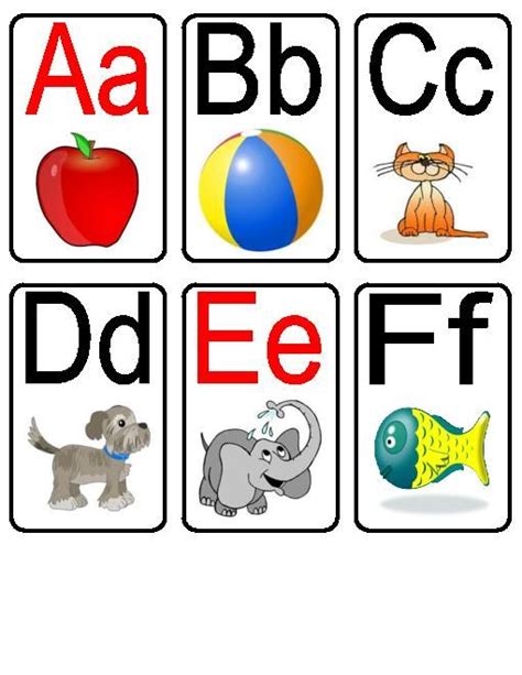 Red Vowel Alphabet Flashcards