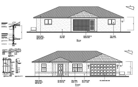 House Elevation Design AutoCAD Drawing - Cadbull