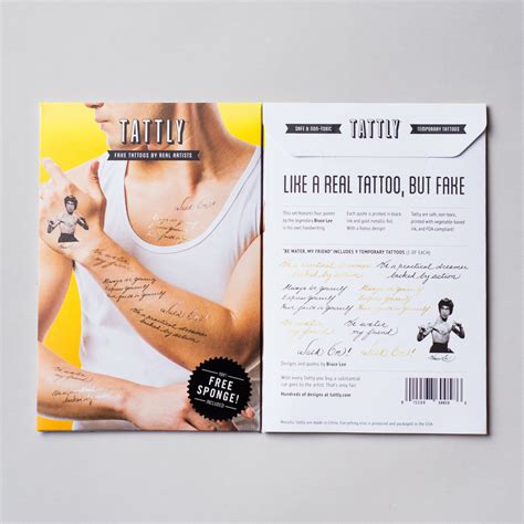 Be Water, My Friend Set by Bruce Lee from Tattly Temporary Tattoos