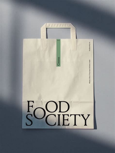 a paper bag with the word food society printed on it