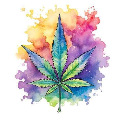 Premium AI Image | A close up of a marijuana leaf on a colorful background generative ai