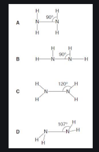 in N2H4 WHICH BOND ANGLE is greater HNH OR HNNI THINK HNH is greater - askIITians