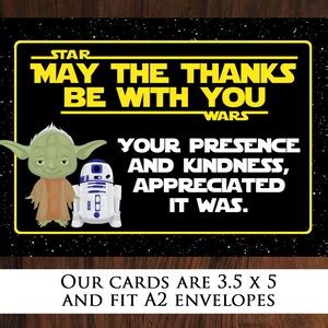 Star Wars Thank You Cards INSTANT DOWNLOAD - Etsy