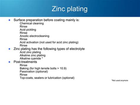 Zinc and zinc alloy plating