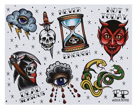 American Traditional Tattoo Flash Sheets