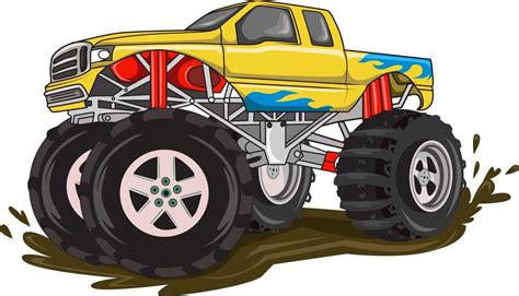 fire monster truck on the mud vector 2888243 Vector Art at Vecteezy