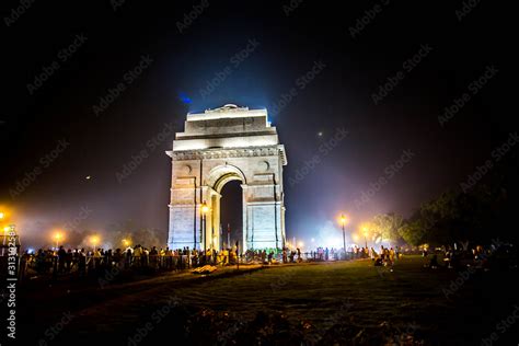 India Gate in night in New Delhi, India Stock Photo | Adobe Stock