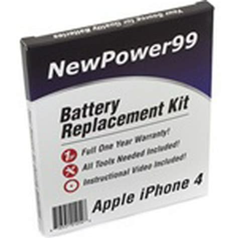 Apple iPhone 4 Battery Replacement Kit with Tools, Video Instructions, Extended Life Battery and ...