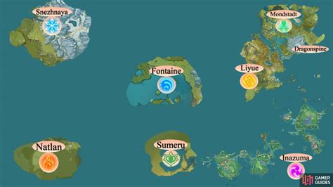 Overview - Teyvat - Regions | Genshin Impact | Gamer Guides®