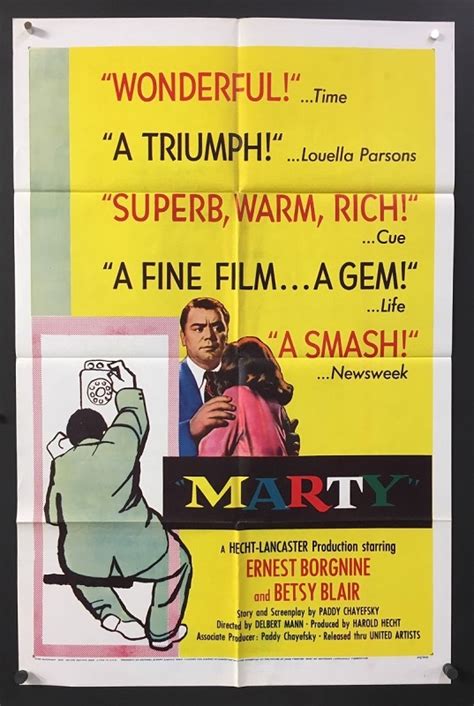 Marty (1955) – Original One Sheet Movie Poster – Hollywood Movie Posters