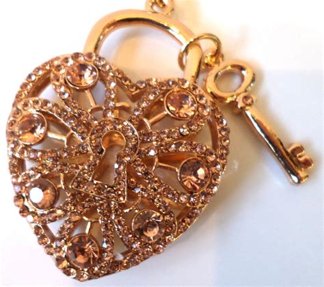 Rhinestone Bling Key Chain Fob Phone Purse Charm Forbidden Love Heart ...