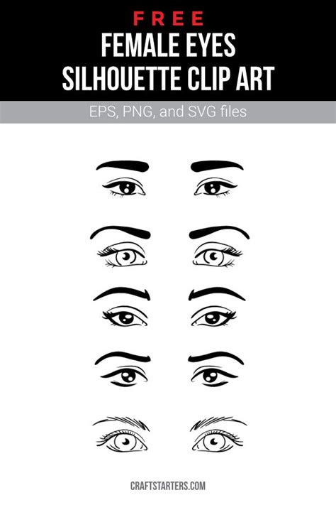 the female eyes silhouette clip art for photoshopping and svg files is ...