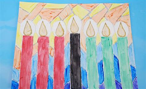 Kwanzaa Candle Art - Craft Project Ideas