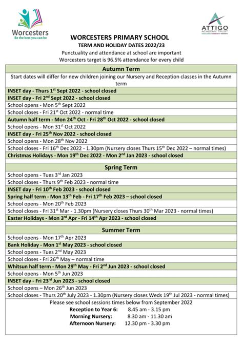 Attendance Register 2022/23 - Worcesters Primary School