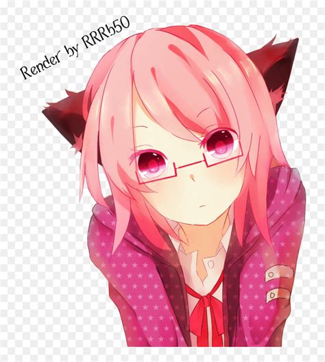 [ Img] ~ Cat Ears - Neko Girl With Pink Hair, HD Png Download - vhv