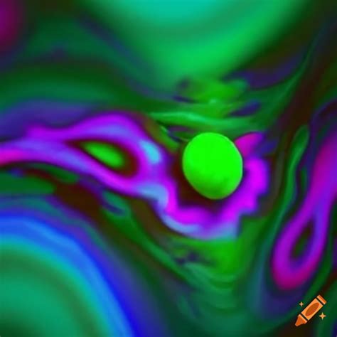 Vibrant green and purple abstract art on Craiyon