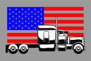 Truck 18 Wheels Us Flag Company Logo Svg Graphic by Awspik · Creative Fabrica