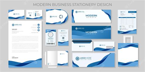 Premium Vector | Premium Modern corporate Business stationery set template with blue color ...