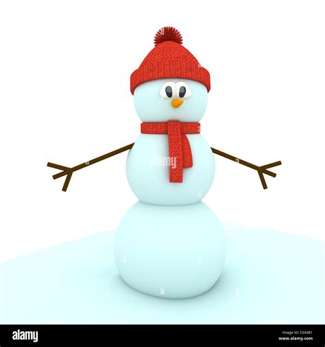 3d snowman over white background. computer generated image Stock Photo ...