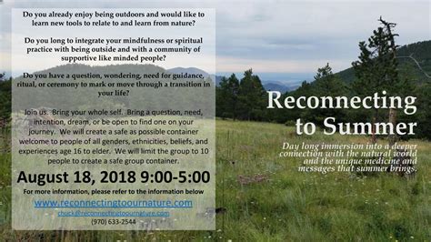 Reconnecting to Summer – Nature Based Workshop | Inner Life Adventures