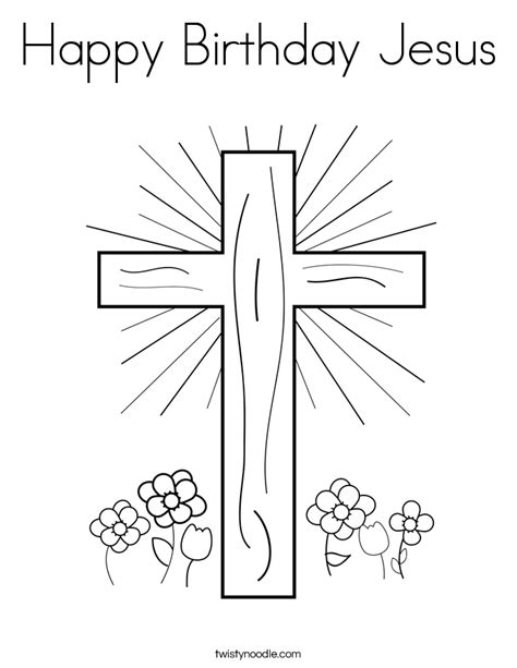 Happy Birthday Jesus Coloring Page - Twisty Noodle