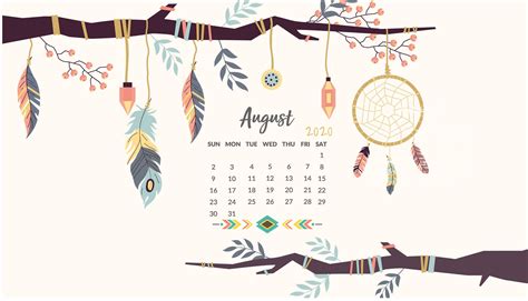 August Calendar Desktop Wallpaper