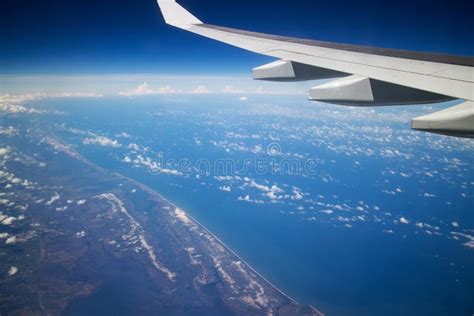 Blue Sky View Cloudy Pacific Ocean Take from Airplane Stock Photo - Image of blusky, bluesky ...