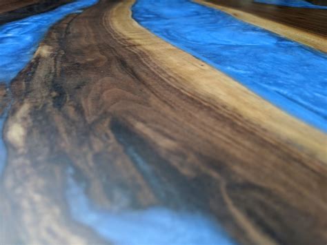 Live Edge Walnut Computer Desk Resin River Table Modern - Etsy