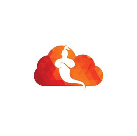 Genie cloud shape concept Logo Design. Magic Fantasy genie concept logo ...