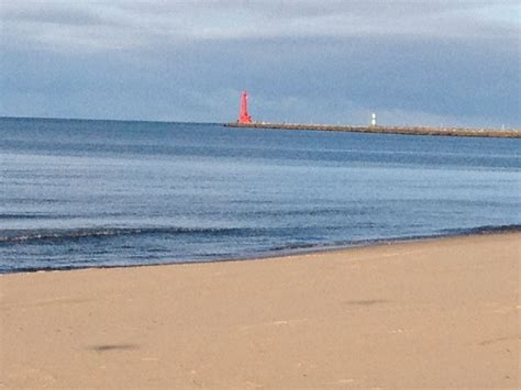 Lake Michigan Pier Marquette beach in Muskegon - heaven Loved going to the beach, so much fun ...