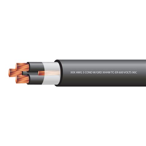 8 AWG 3 Conductor with Ground XHHW-PVC TC-ER 600 Volts - Electrical Wire & Cable Specialists