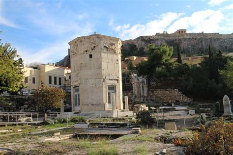 Tower of the Winds in Roman Agora of Athens Stock Image - Image of grecian, pentelic: 110114369