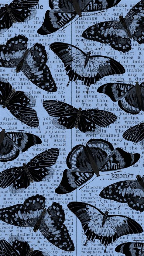 Blue butterfly patterned phone wallpaper, | Premium Photo Illustration - rawpixel